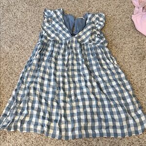 Blue and White Checkered Romper